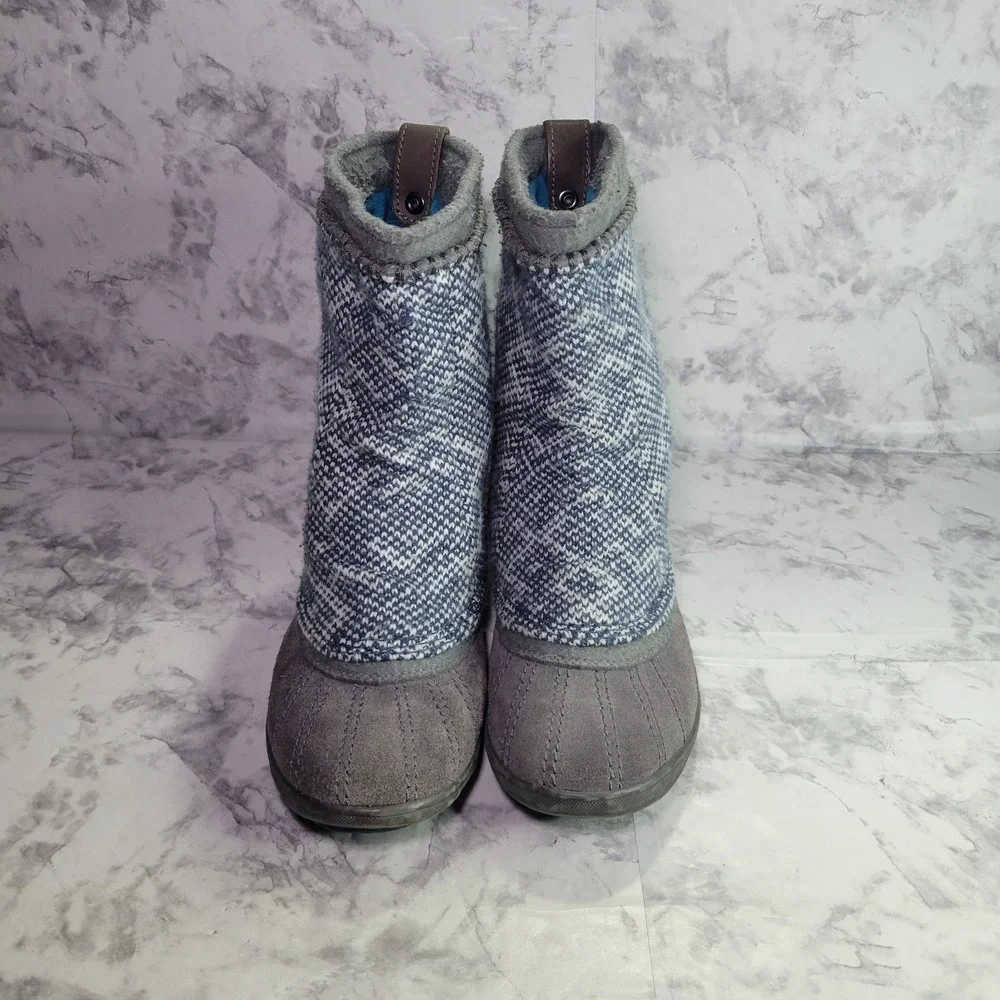 Sorel Tremblant Boot Women's‎ Size 9 Blue Gray Knit Waterproof